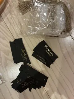 ギフトタグ thank you much ブラック 紐付き　40枚 — image 1