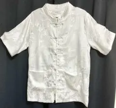 SENTOKYO サテンタッチ チャイナデザインシャツ 半袖Lサイズ — image 1