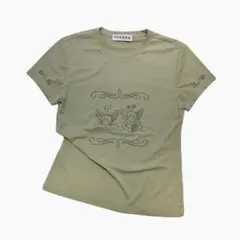eessay ツーエンジェルTシャツ　カーキ　MUSINSA ウィッシュコア — image 1