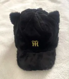 ショコラ様専用　阪神タイガース　ファーキャップ　黒　猫耳 — image 1