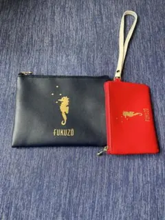 FUKUZO ポーチ 2点セット ネイビー レッド — image 1