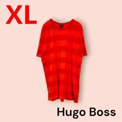 HUGO BOSS　ボーダーTシャツ　レッド×オレンジ　XL　イケオジ — image 1
