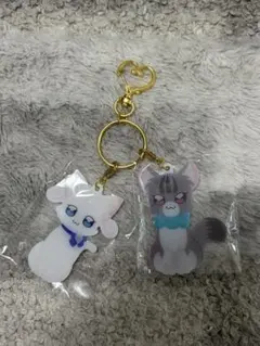 わんだふるぷりきゅあ！　ツインキーホルダー（ユキ&まゆの猫姿） — image 1