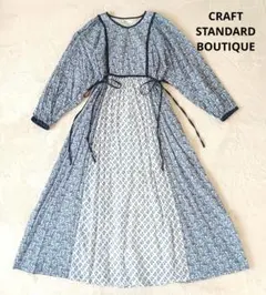 CRAFT STANDARD BOUTIQUE 花柄長袖ロングワンピース ブルー — image 1