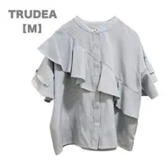 TRUDEA/ストライプ/きれいめ/上品/フェミニン/高見え/フリル/M/ブルー — image 1