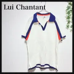 Lui Chantant 半袖 ポロ シャツ メッシュ ライン Ｖネック — image 1
