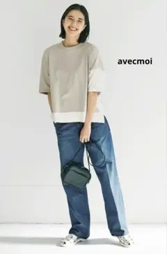 難あり フェリシモ アヴェクモワ バイカラーTシャツ size 1(M-L相当) — image 1