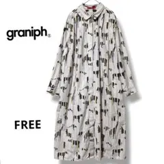 graniph グラニフ　ストライプドアニマル柄シャツワンピース　FREE — image 1