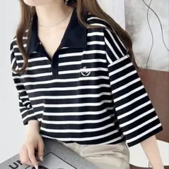 classicalelf ボーダー柄 ポロシャツ — image 1