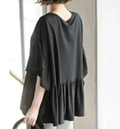 【未使用】r.p.s 冷感カノコワイドギャザープルオーバー　黒 — image 1