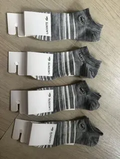 LACOSTE（ラコステ）メンズソックス 4足セット ボーダー柄 新品 未使用 — image 1