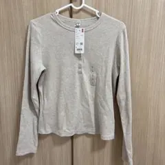 リブヘンリーネックT/長袖 NATURAL L — image 1