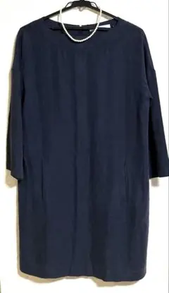 【新品・タグ付き】東京スタイル　ネイビー 長袖ワンピース FREE — image 1