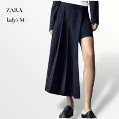 【極美品】ZARAザラ／アシンメトリー ボックス プリーツ スカート 黒 M — image 1