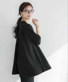 七分袖 トップス ブラック Lサイズ — image 1