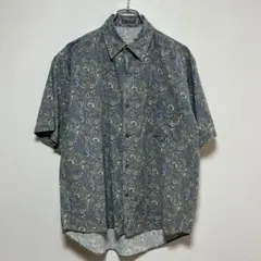 PERMIT DENIM ペイズリー ボタニカル 総柄 半袖シャツ グリーン S — image 1