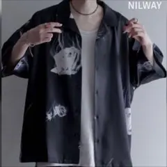 Nilway 薔薇柄ドレープオーバーサイズシャツ — image 1