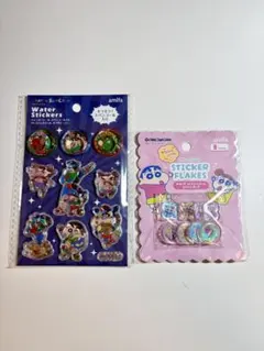 セリア　クレヨンしんちゃん ウォーターシール おはじきシール　2点セット — image 1
