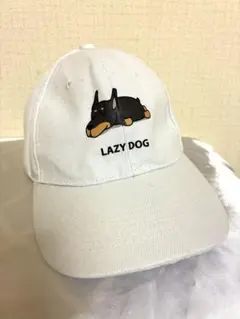 ドーベルマン キャップ 犬柄 ホワイト 白 調整可能 LAZY DOG — image 1
