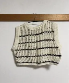 coca ストライプ　ノースリーブニットベスト — image 1