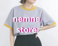 nemne store ネンネストア　ボーダーリンガーTシャツ　サックスブルー — image 1