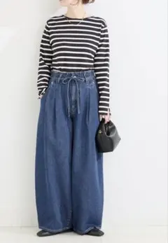 DU JOUR / デュ ジュール DRAW-SASH PEG JEAN — image 1