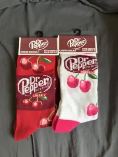 新品 Dr Pepper Cherry ソックス 2足セット 海外購入 レア柄 — image 1