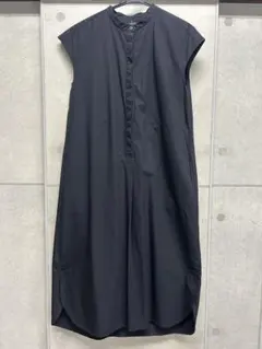 MUJI 無印良品　フレンチスリーブ シャツワンピース ブラック S — image 1