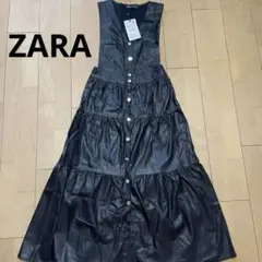 新品未使用 ✨ザラ ZARA ロング ワンピース 黒 ブラック タグあり — image 1