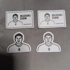 サッカー日本代表　鈴木彩艶 ステッカー 4枚セット SAMURAI BLUE — image 1
