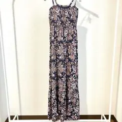 ユニクロ　カップ付き　ボタニカル柄 キャミワンピース ロング丈 — image 1