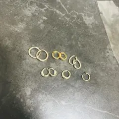 ゴールドカラー フープイヤリング セット — image 1