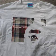 A BATHING APE チェック柄 エイプヘッド Tシャツ — image 1