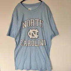 ノースカロライナ カレッジロゴ半袖Tシャツ クルーネック M 水色 — image 1