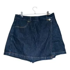 GU デニムラップスコート Aラインシルエット L ネイビー — image 1