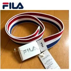 FILAラチェットベルト　トリコロール　コットンxアクリル　日本製デッドストック — image 1