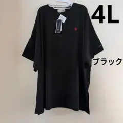オーバーサイズレディース半袖チェック　4L　ブラック　タグ付き　しまむら — image 1
