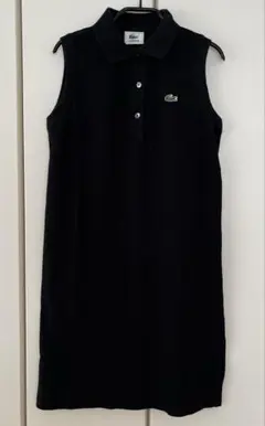 LACOSTE ラコステ ノースリーブ 鹿の子ポロワンピース 黒 サイズ 40 — image 1