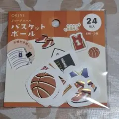 フレークシール バスケットボール 24枚入 金箔押し — image 1