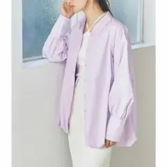 美品✨COCODEAL 長袖ロングシャツ　ラベンダー　M 2way袖　裾バルーン — image 1