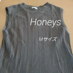 ハニーズCINEMA CLUB ノースリーブ リブニット カーキ Mサイズ — image 1