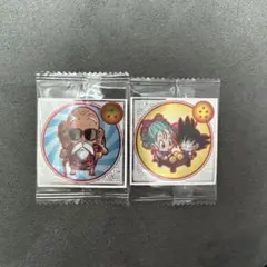 ドラゴンボール ウエハースシール 亀仙人 ブルマ&孫悟空 2枚セット — image 1