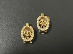 【美品】Christian Dior CDロゴ ラインストーン イヤリング — image 1
