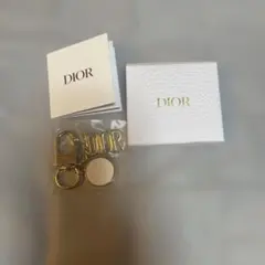 DIOR キーホルダー ゴールド ホワイト — image 1