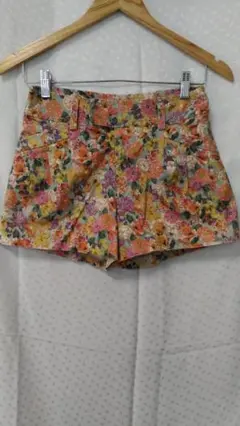 T1224 昭和レトロ ビンテージ malla 花柄ショートパンツ S — image 1