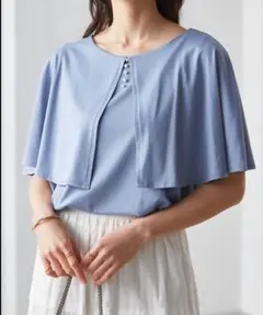 【美品】Ranan ケープ風デザインカットソー（接触冷感）Mサイズ — image 1