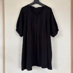 ehka sopo エヘカソポ　ボリュームスリーブチュニック　黒ブラック — image 1