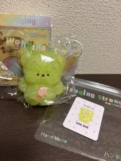 文清Wenqing キラキラ小熊ちゃん ライムソーダ スクイーズ — image 1