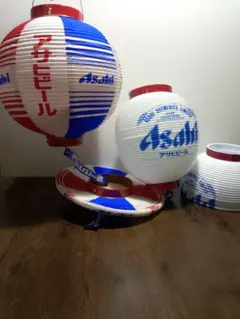 非売品未使用　アサヒビール提灯 紙製×2ビニール製×2 — image 1