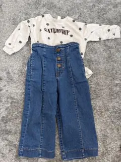 SATURDAY 花柄トレーナー デニムパンツ セット — image 1